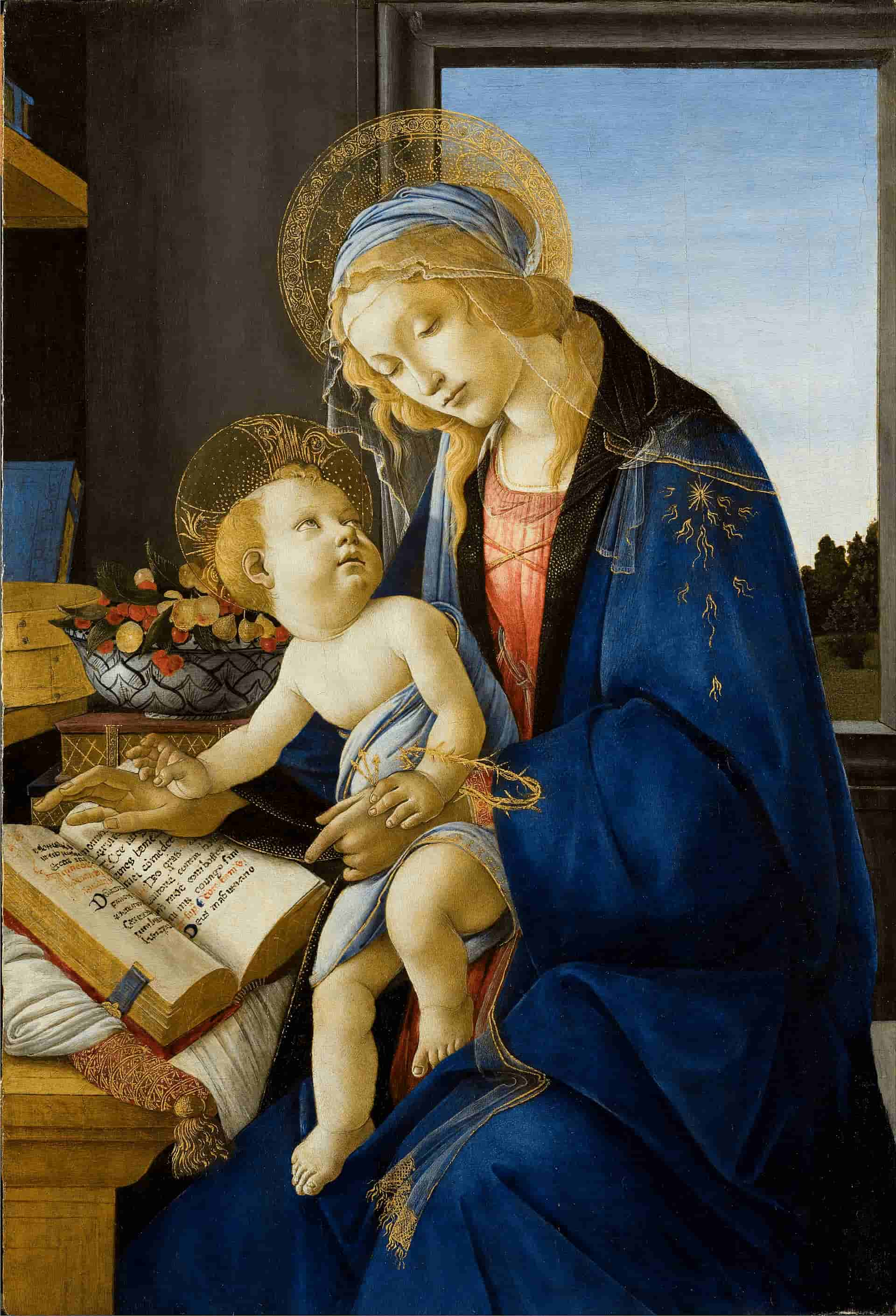 A painting of Madonna and child